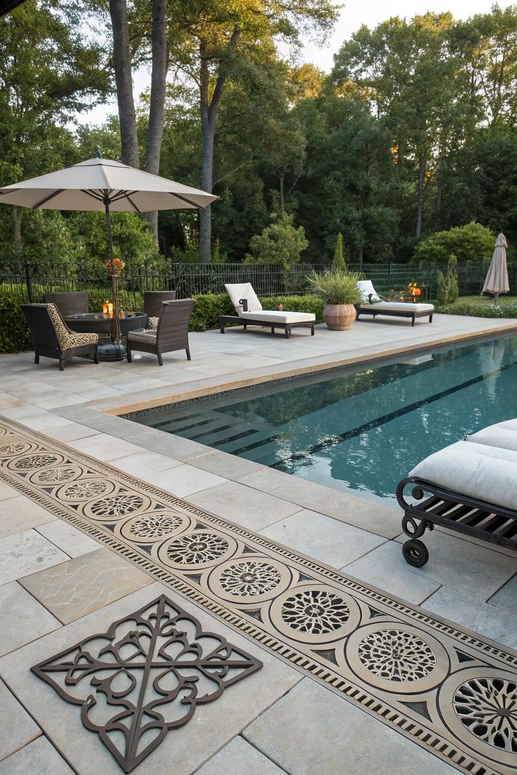 Custom grate patterns add a hint of personal style to the deck.