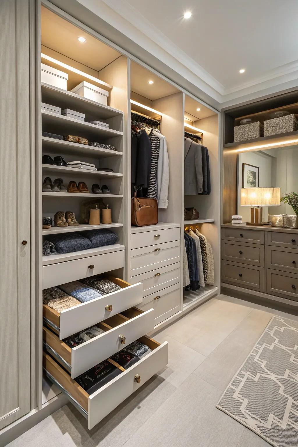 Secret compartments offer both security and surprise in your closet.