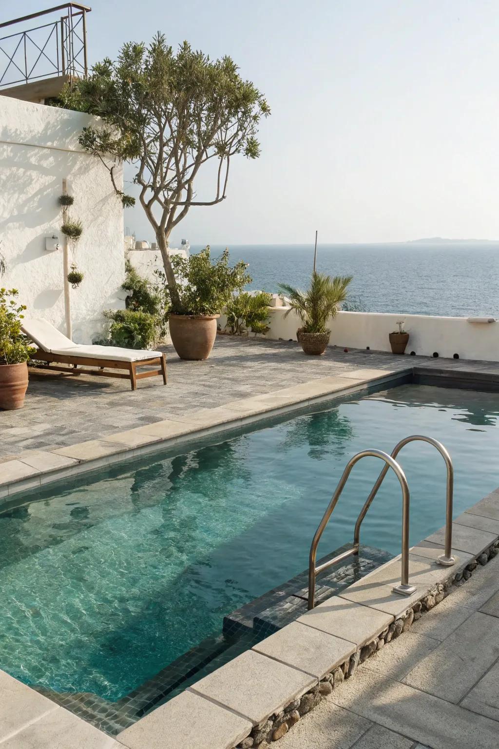 An eco-friendly saltwater pool for a chemical-free swim.