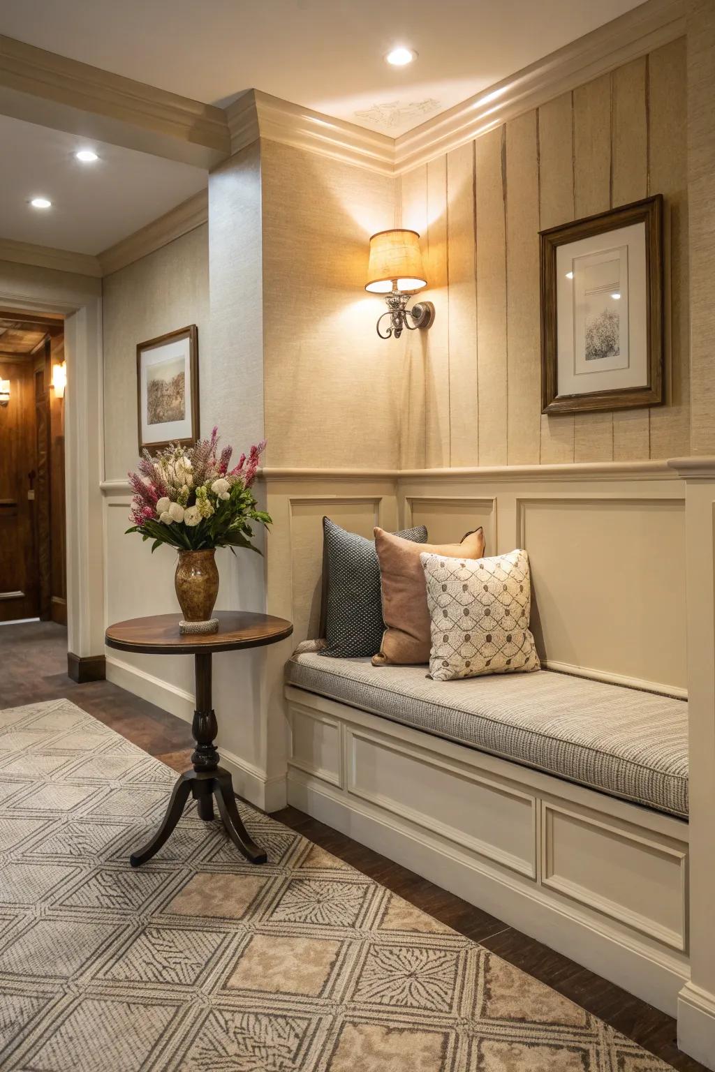 Mix seating and style with a cozy corner seat.