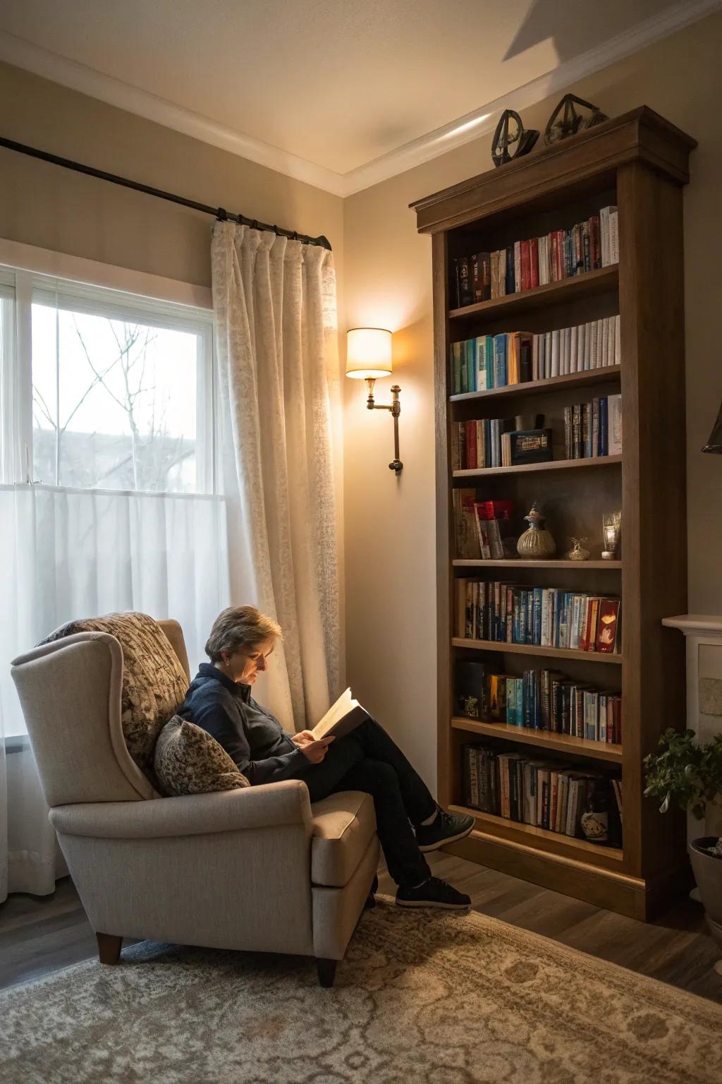 A snug nook ideal for reading and unwinding