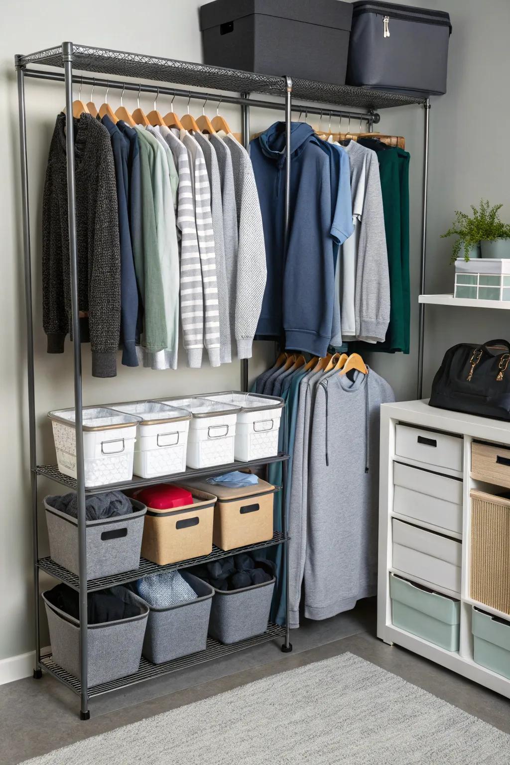 Multi-functional storage combines various methods for efficiency.