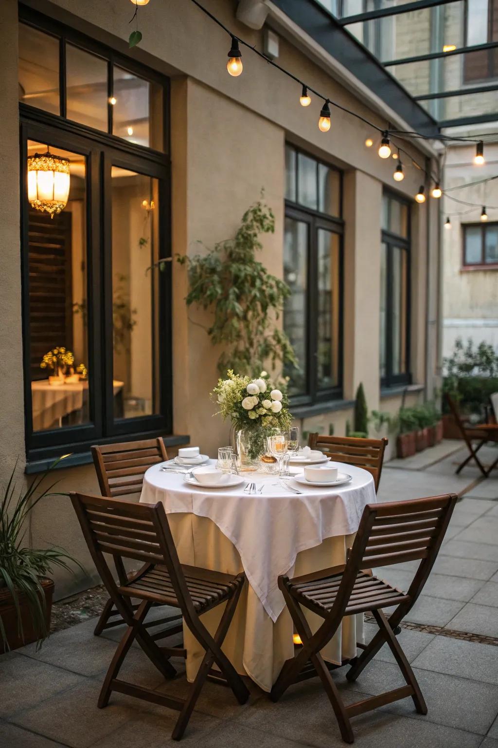 A dining sector renders your indoor patio suited for get-togethers.