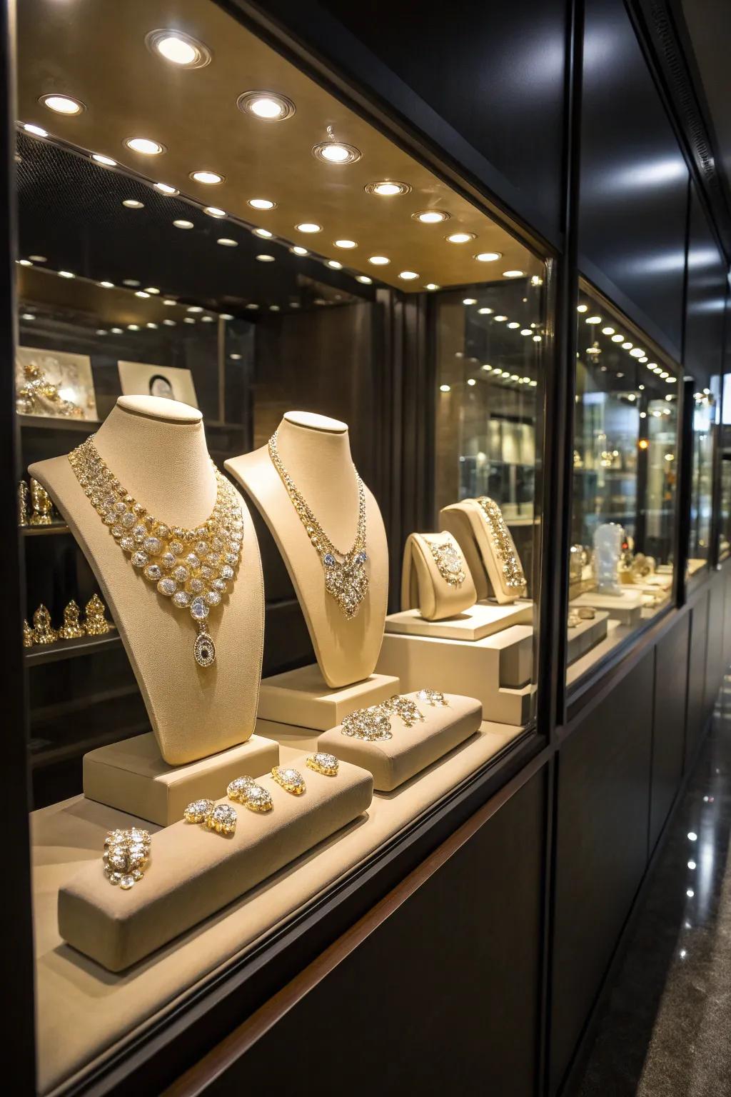 Illuminate your jewelry with lighting that enhances and entices.