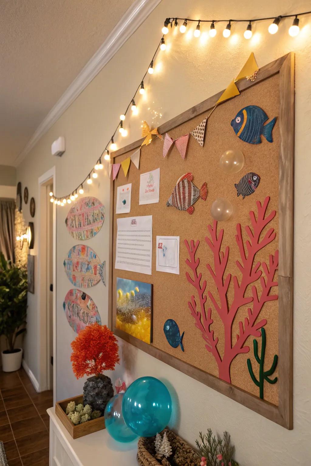An ocean-themed pinboard for underwater voyages.