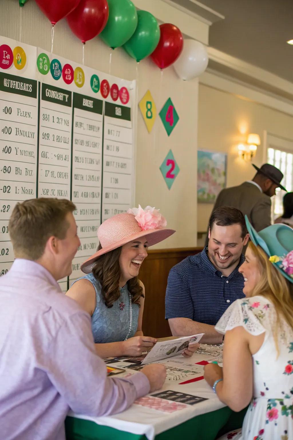 Guests immersed in an exciting Grand National trivia game.