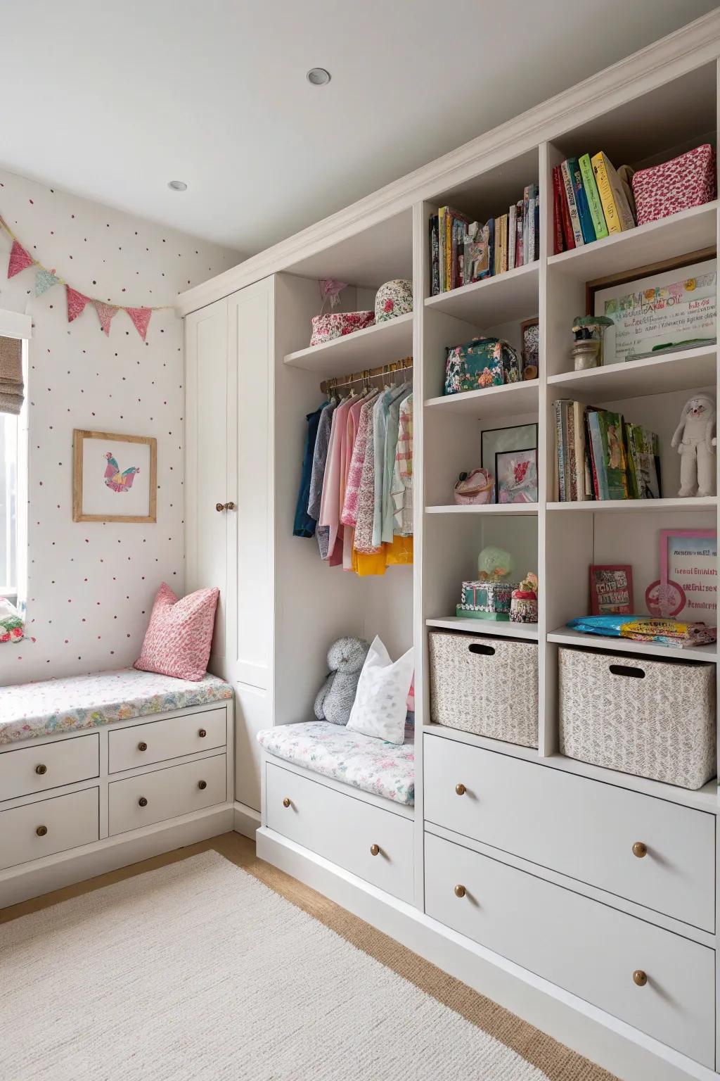 Effective storage solutions for an organized area.