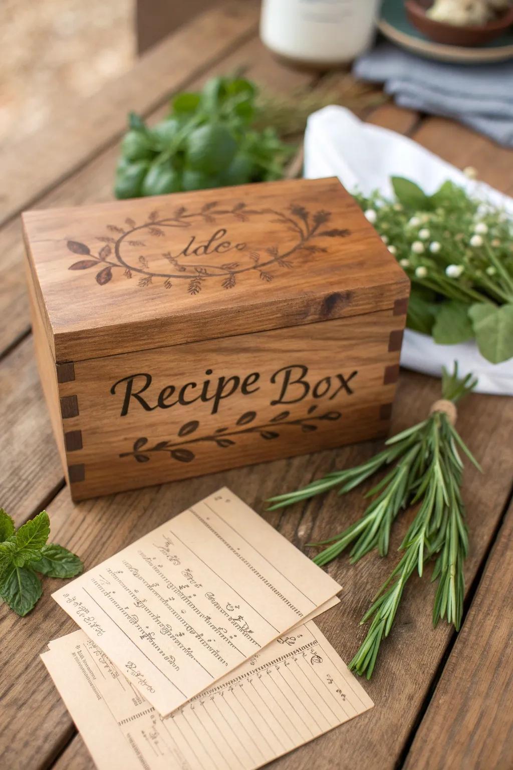 Preserve cherished recipes in a bespoke keepsake box.