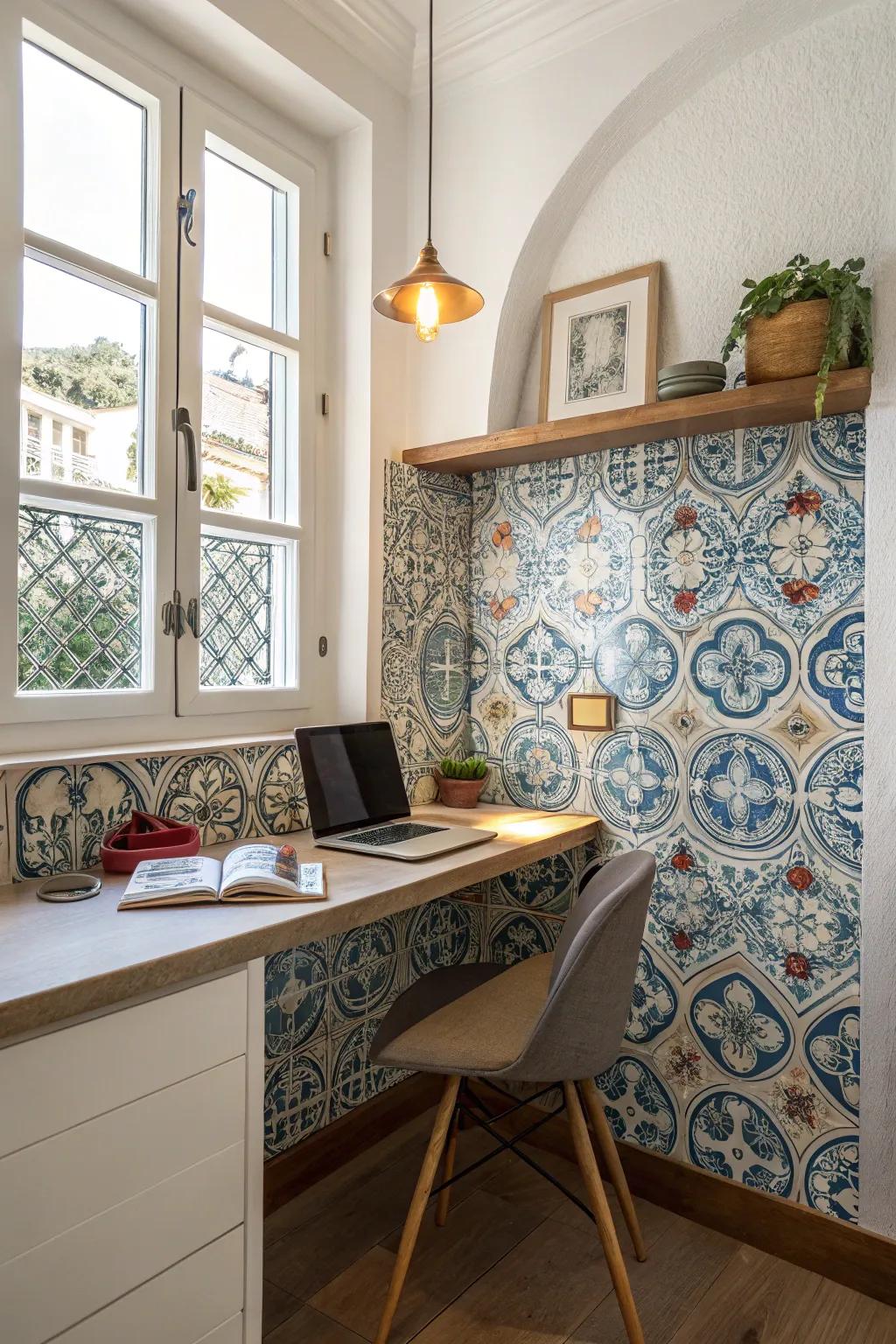 A stylish backsplash adds character and brings your kitchen nook together.