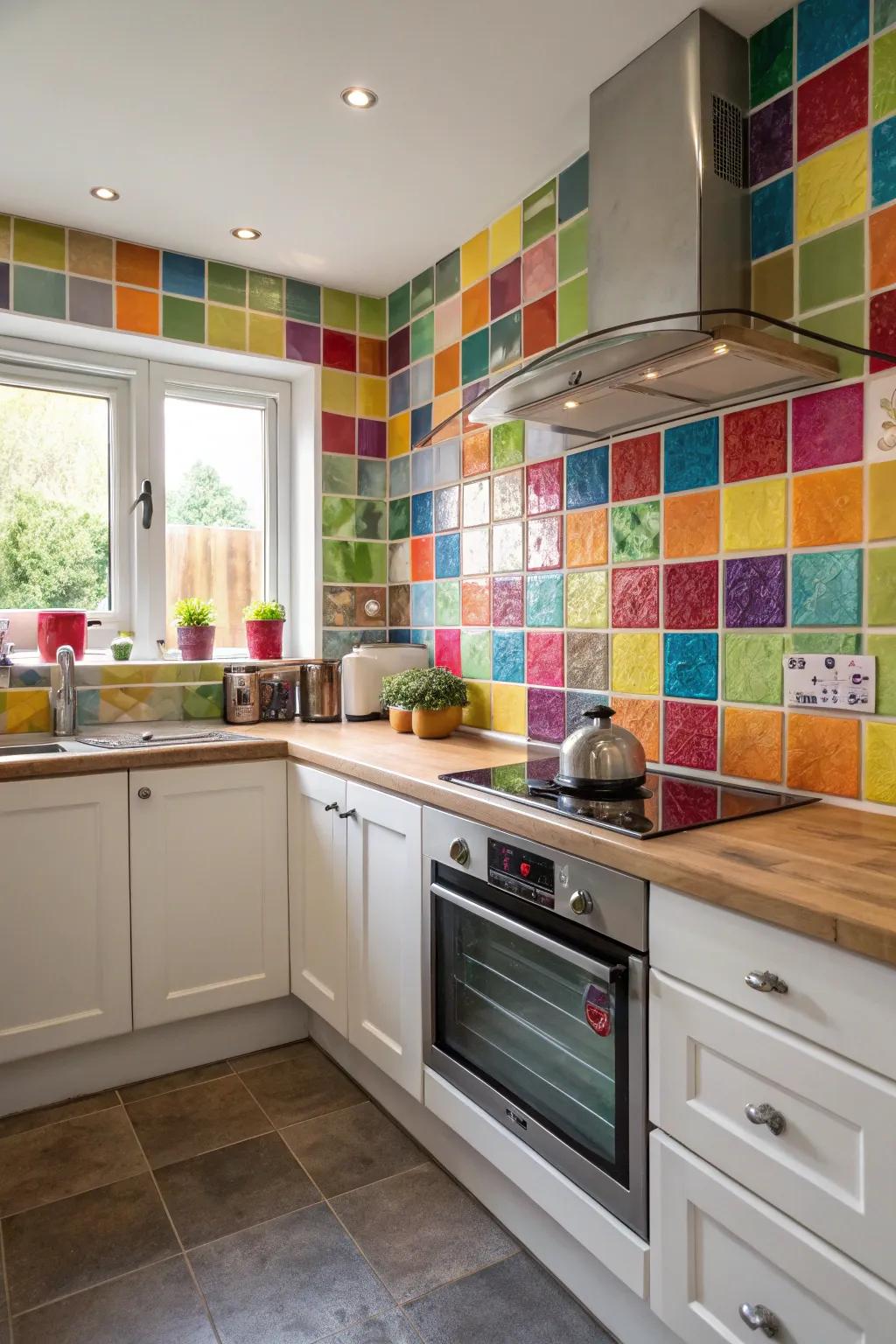 A vibrant splash area introduces visual interest and personality.