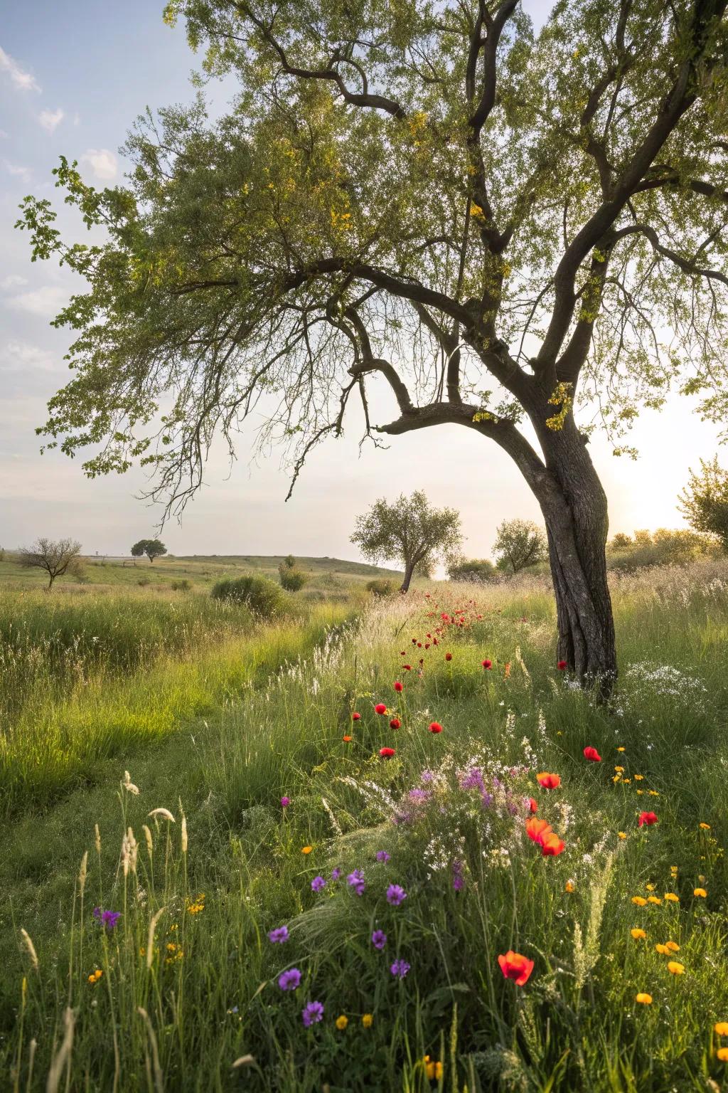 Naturalistic arrangements infuse the essence of an uncultivated garden into your tree space.