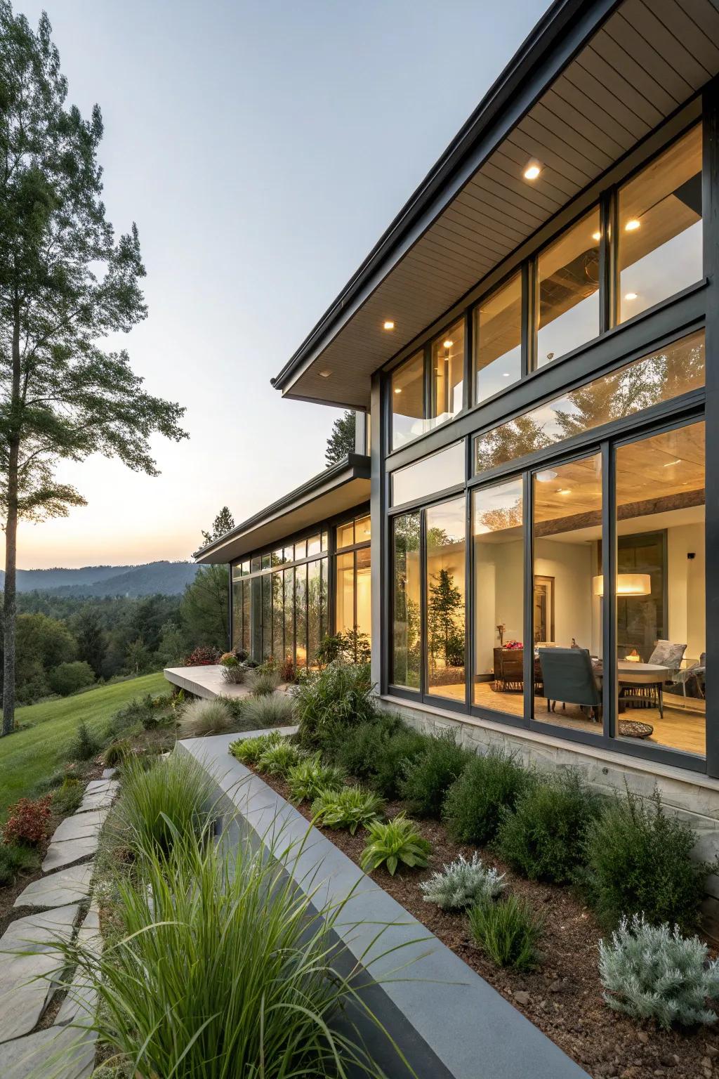 Environment-safe window casings offering sustainability and style inside a current home.