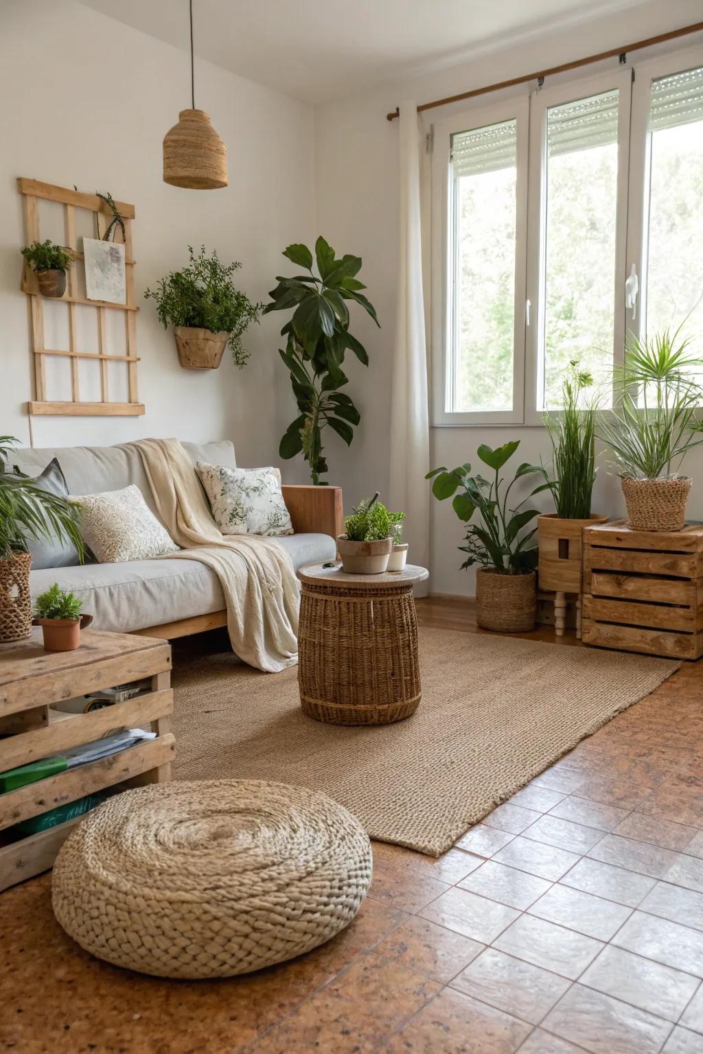 Tree bark flooring merges sustainability alongside solace, suited to eco-aware residences.