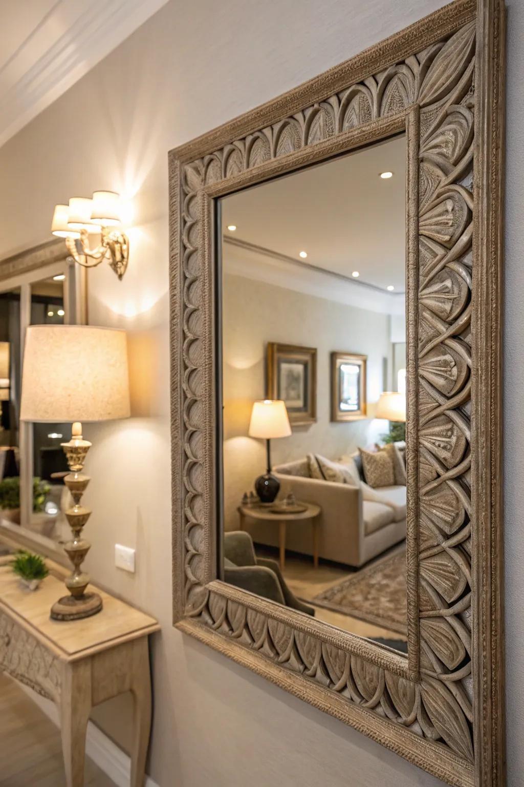 Change mirrors into art to give your living room flair.