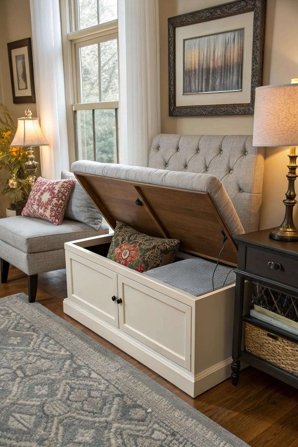 Convertible furniture offers dual functionality in small spaces.