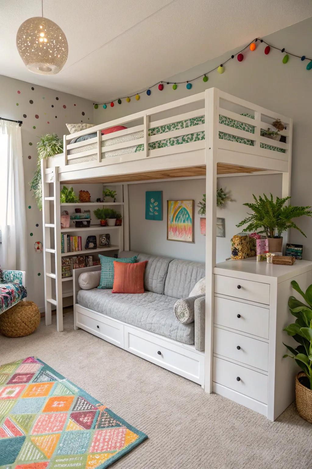 A customizable high sleeper designed to fit your unique space and style.