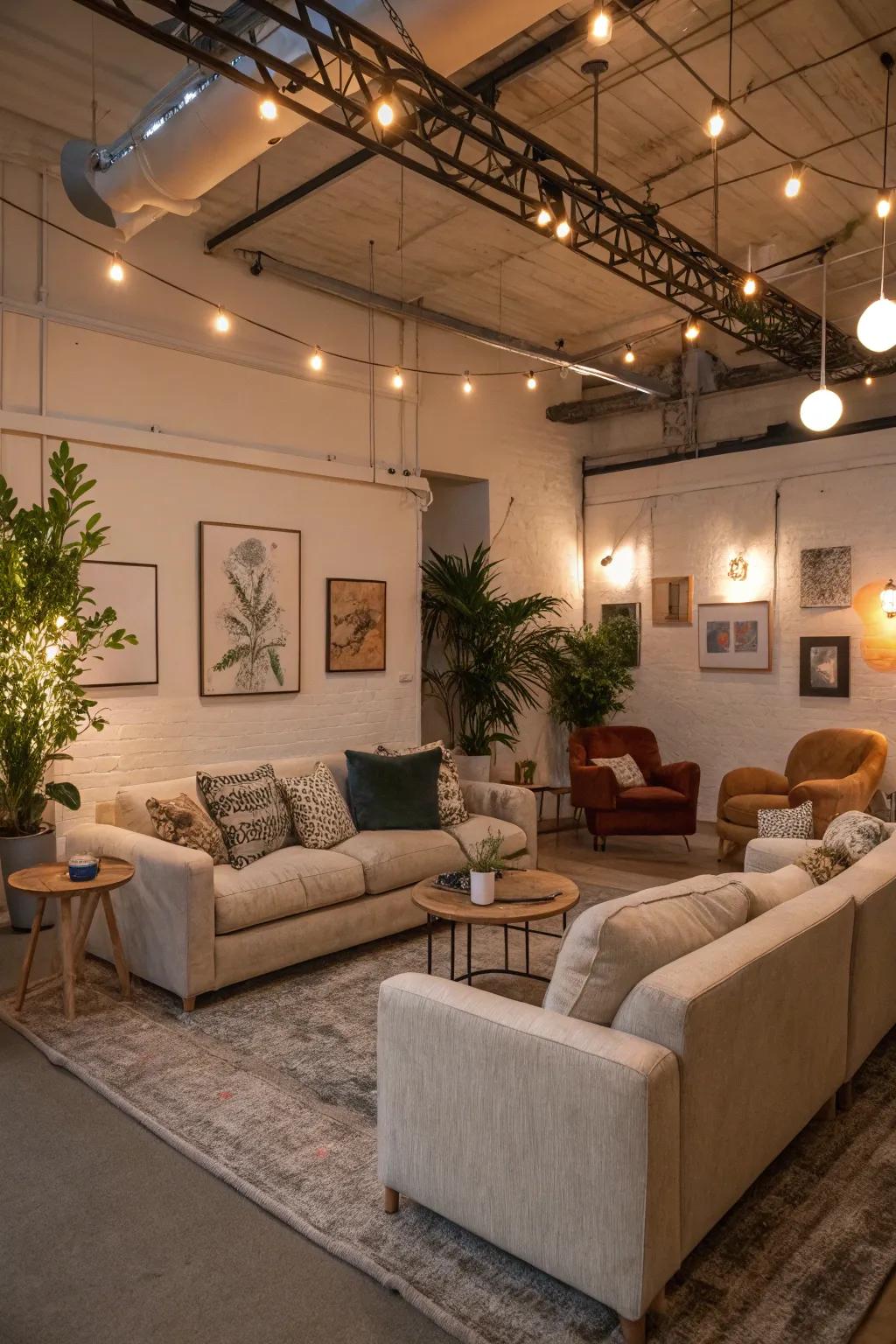 Relaxing living area enhanced by inviting seating.