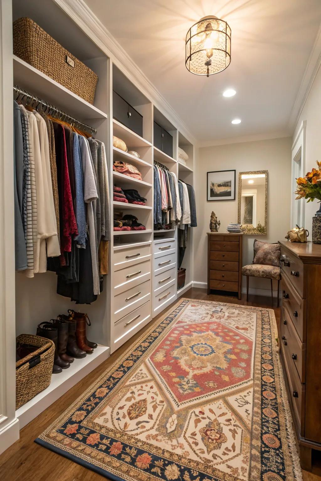 A decorative rug: warmth and style.