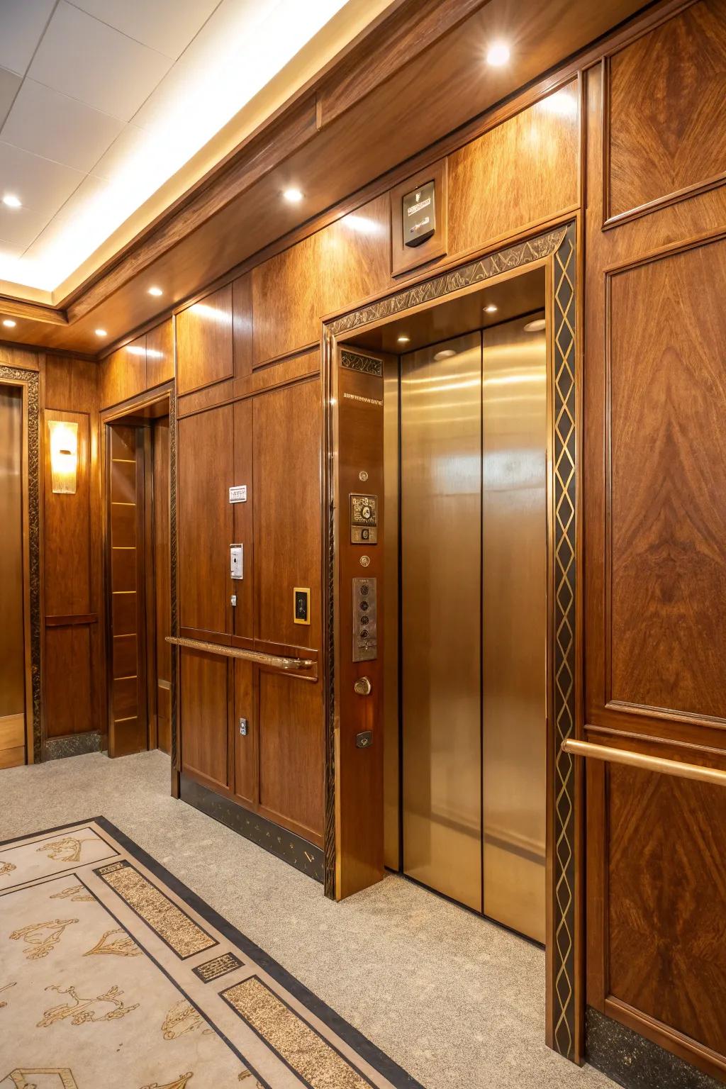 Unique carpentry brings a bespoke appeal to elevator interiors.