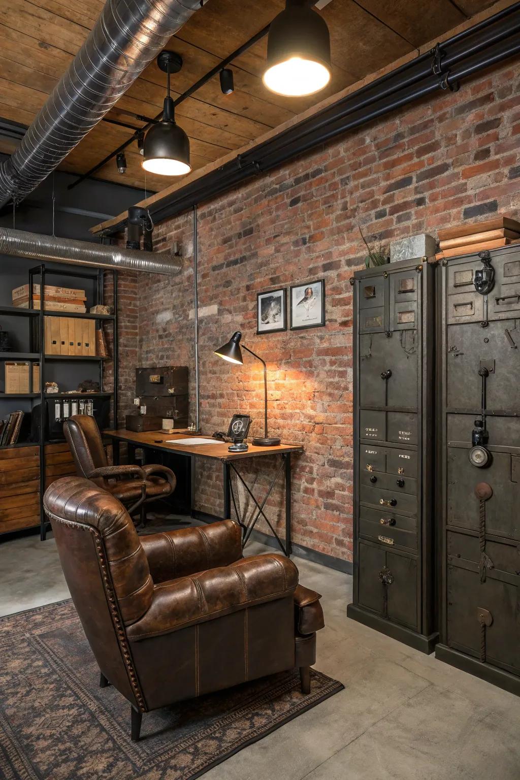 Industrial elements inject modern sophistication and character.