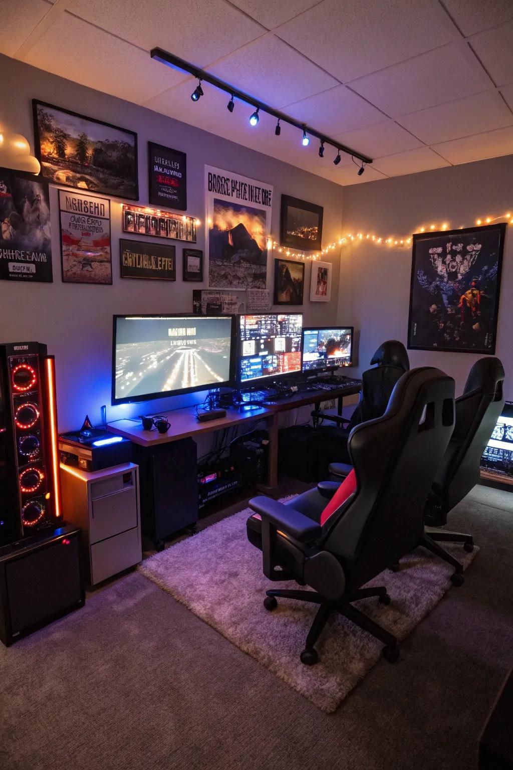 Enter a digital world within a gamer's sanctuary.