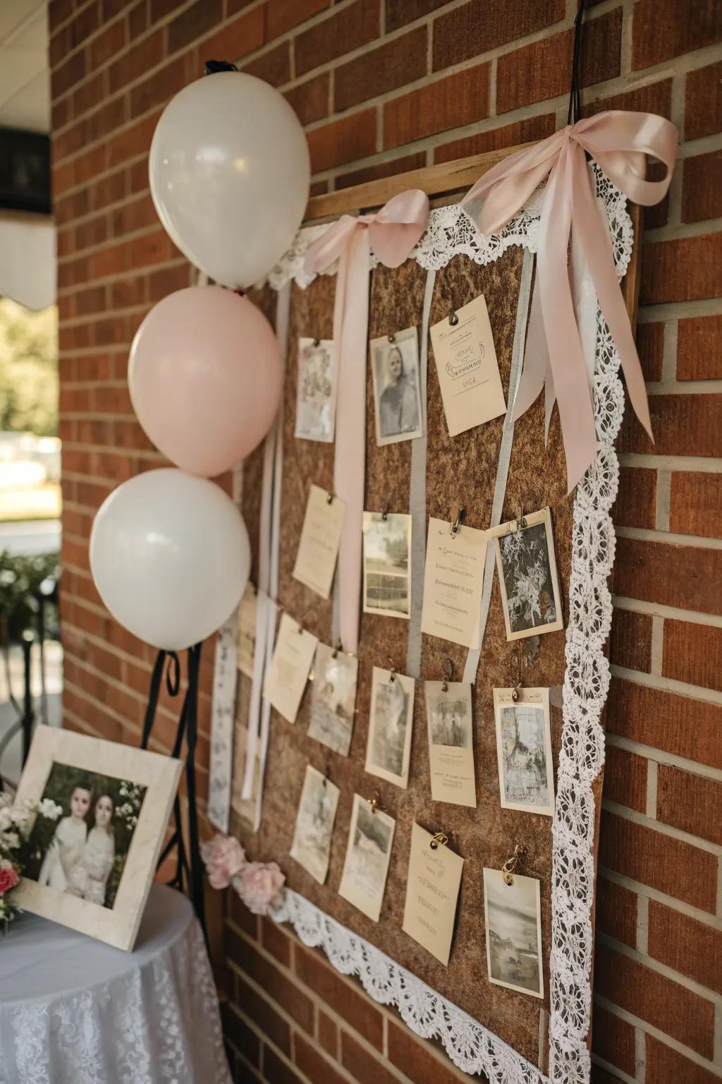 A vintage-themed birthday display that evokes sentiments of nostalgia.