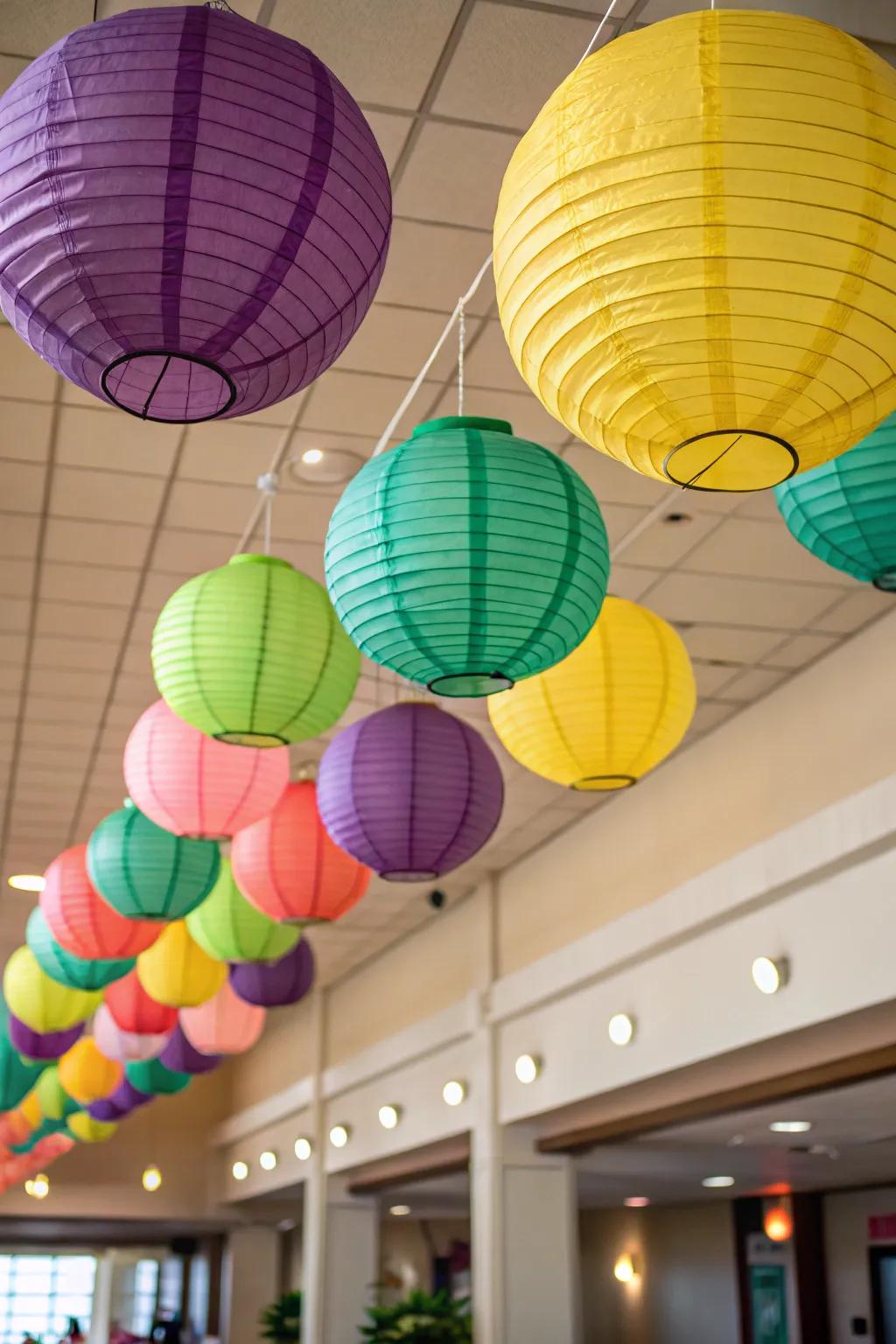 Overhead luminaries deliver a delightful means to incorporate depth and color from aloft.