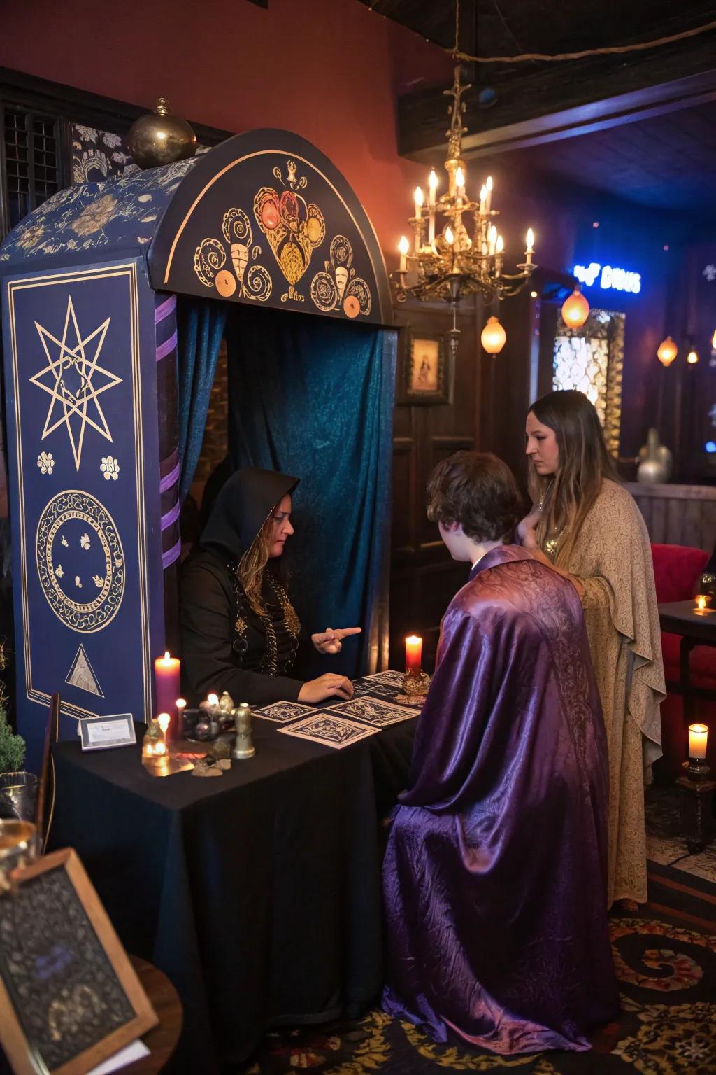A fortune teller adds an element of intrigue and fun to the celebration
