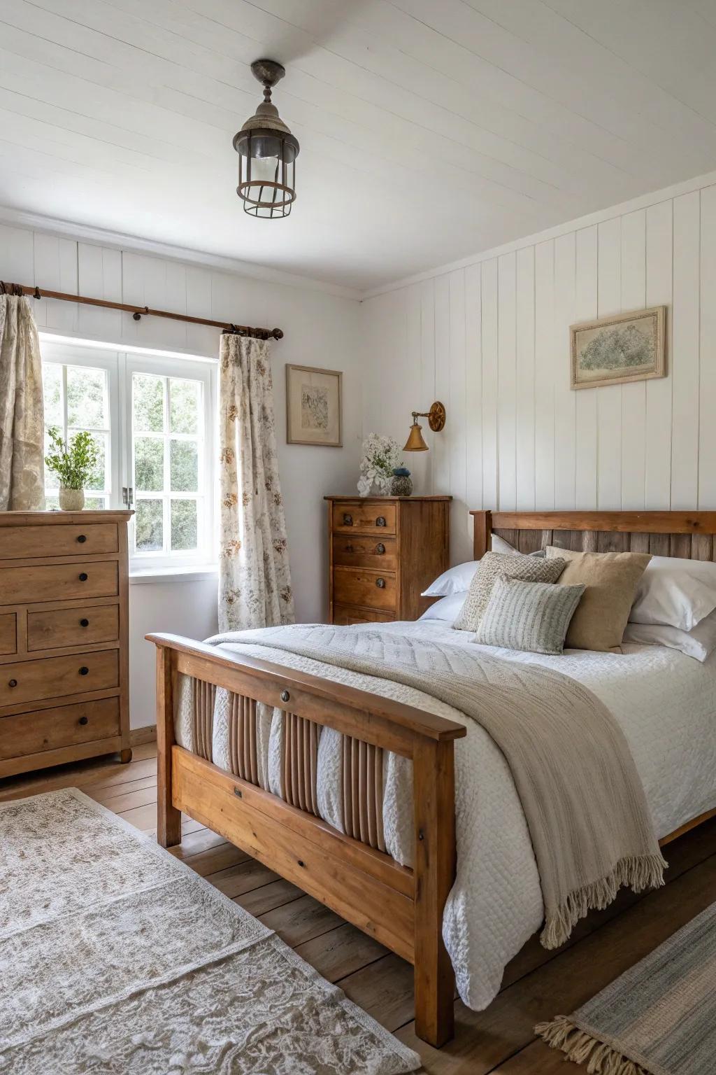 Cream and timber&mdash;a classic pairing for an airy space.