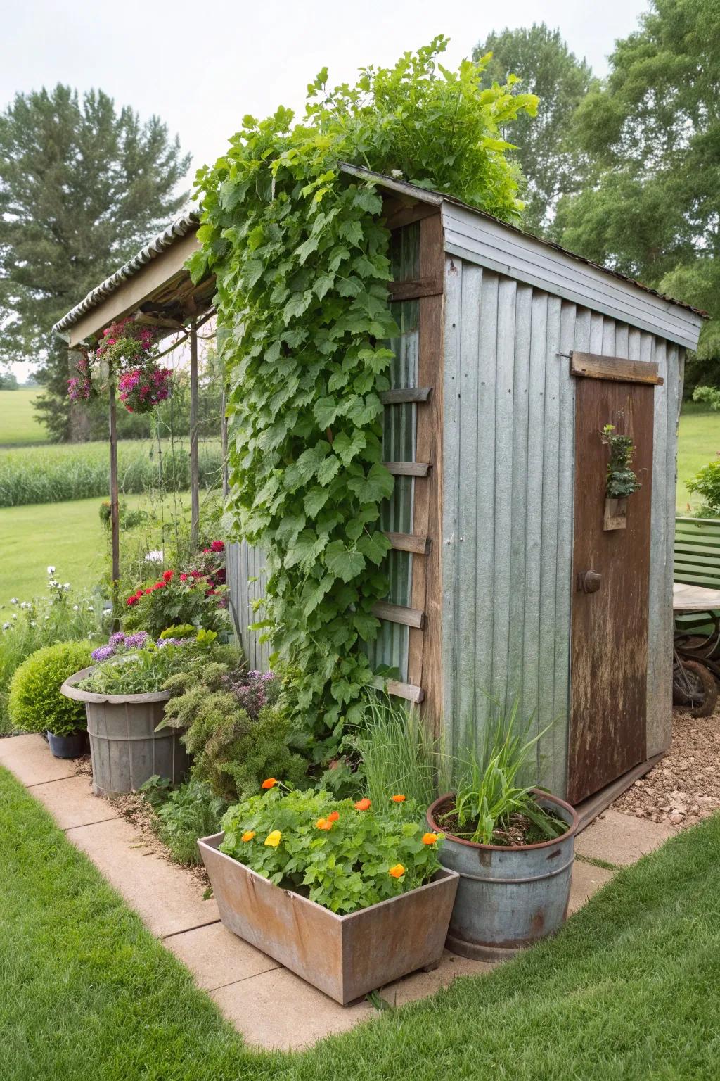 Outdoor coordination ensures the shed is part of your garden.