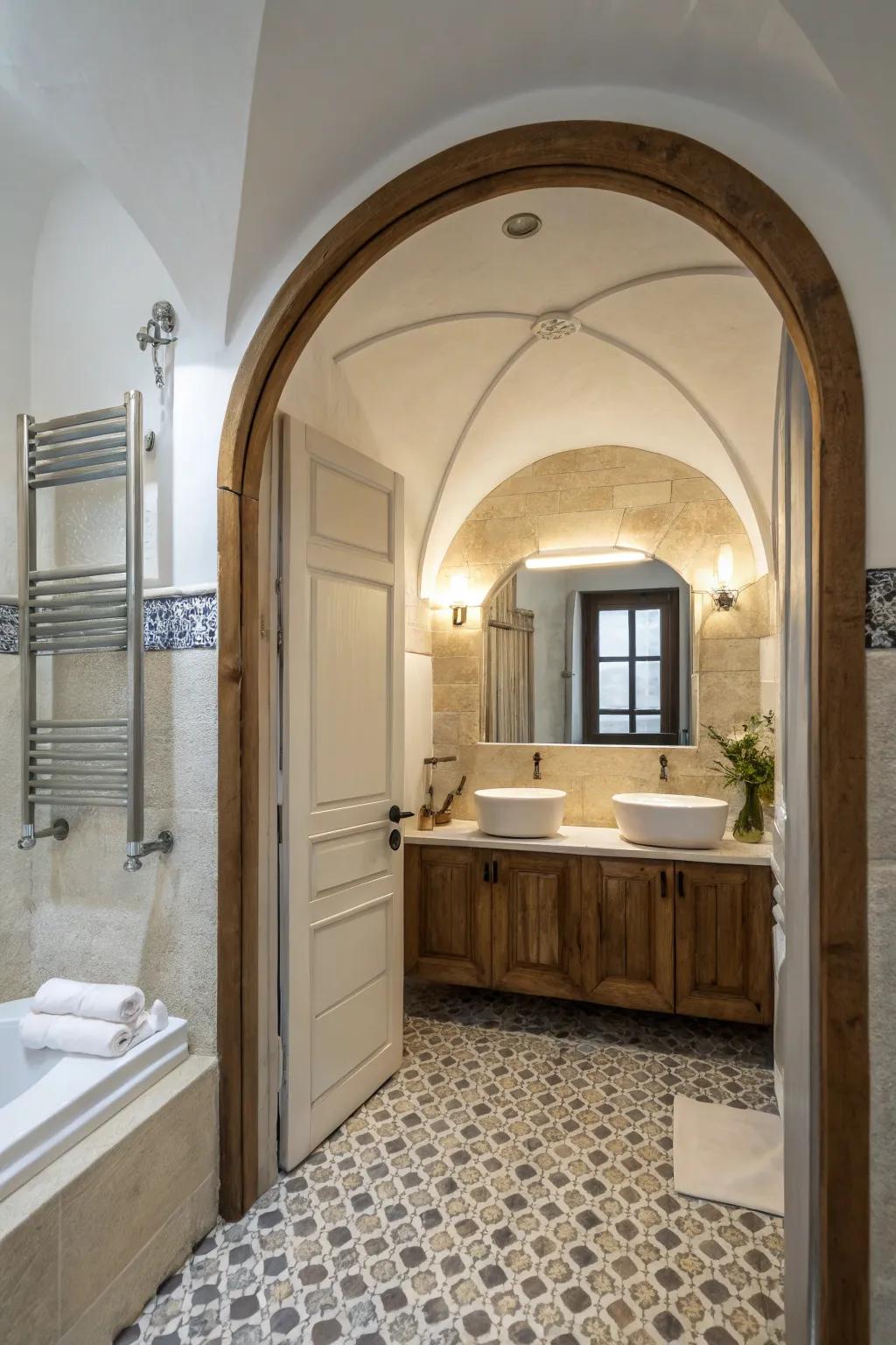 A curved entrance adding classic elegance.