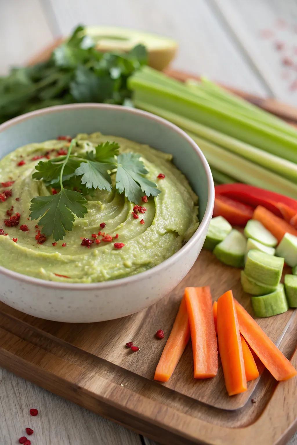 Avocado hummus: a creamy dip with a Mexican soul.