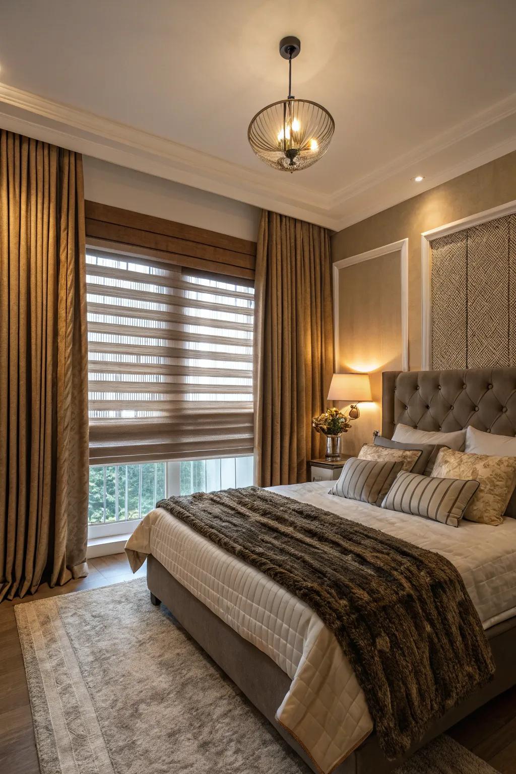 Layered blinds for added depth and style