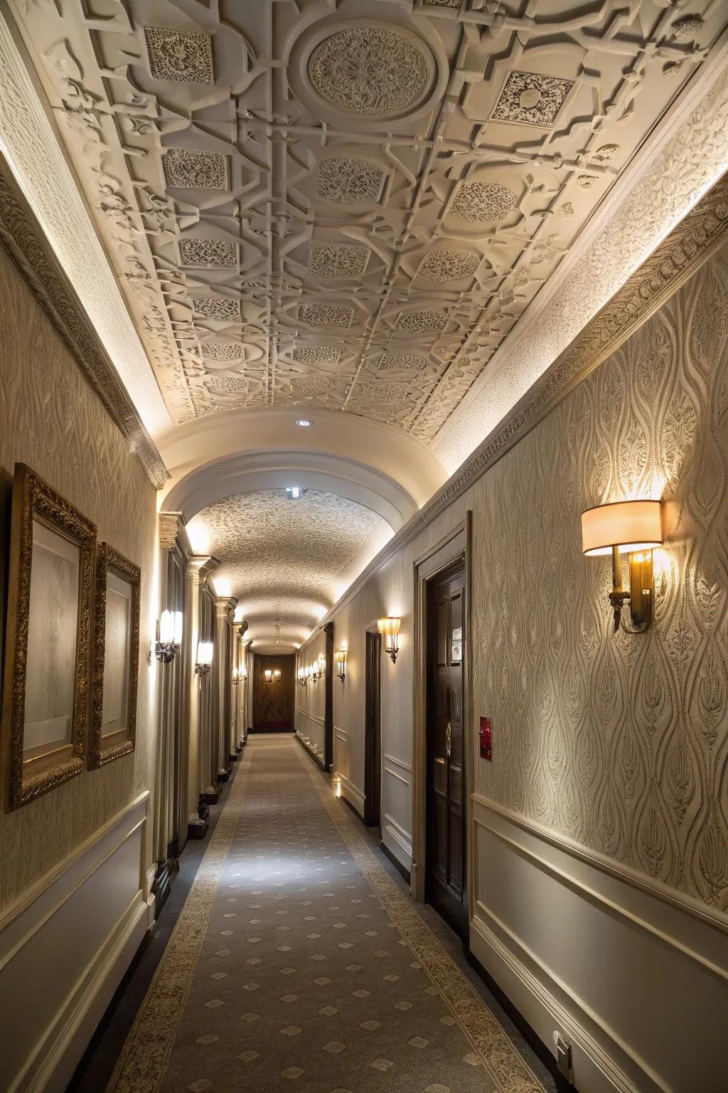 Embossed finishes affix dimension and individuality.