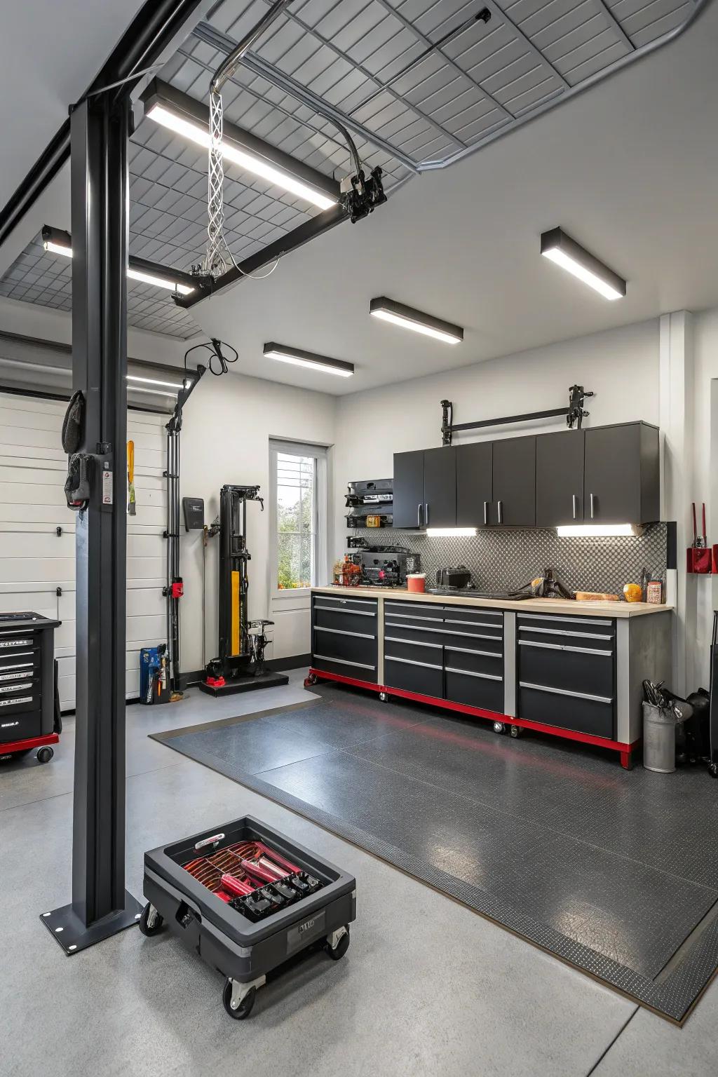 Create personalized work zones to enhance garage functionality.
