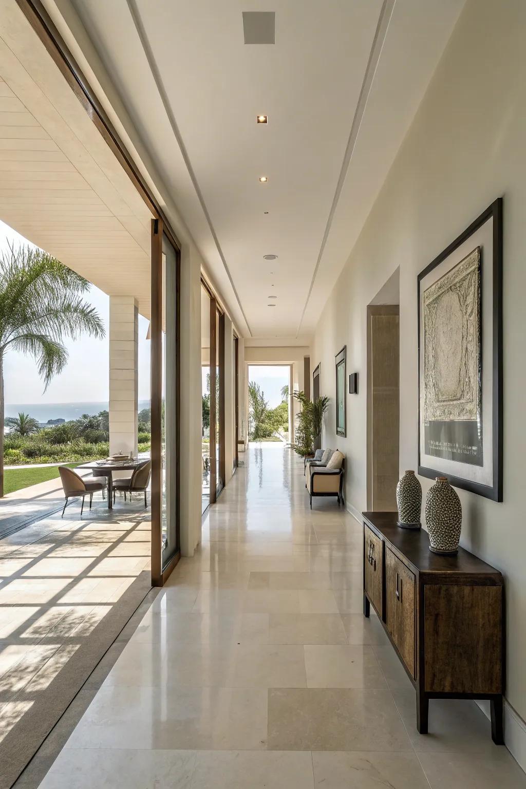 A functional layout guarantees a user-friendly and appealing hallway.