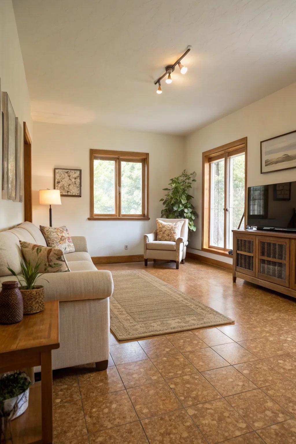 Experience comfort and quiet with cork flooring.