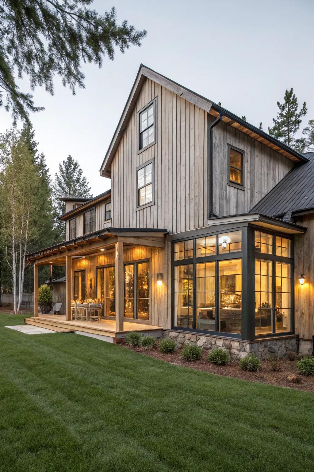 Elegant vertical shiplap siding