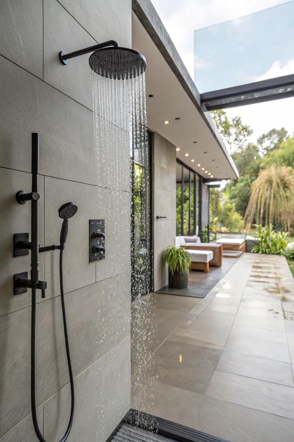 Contemporary fixtures provide a sleek and updated look.