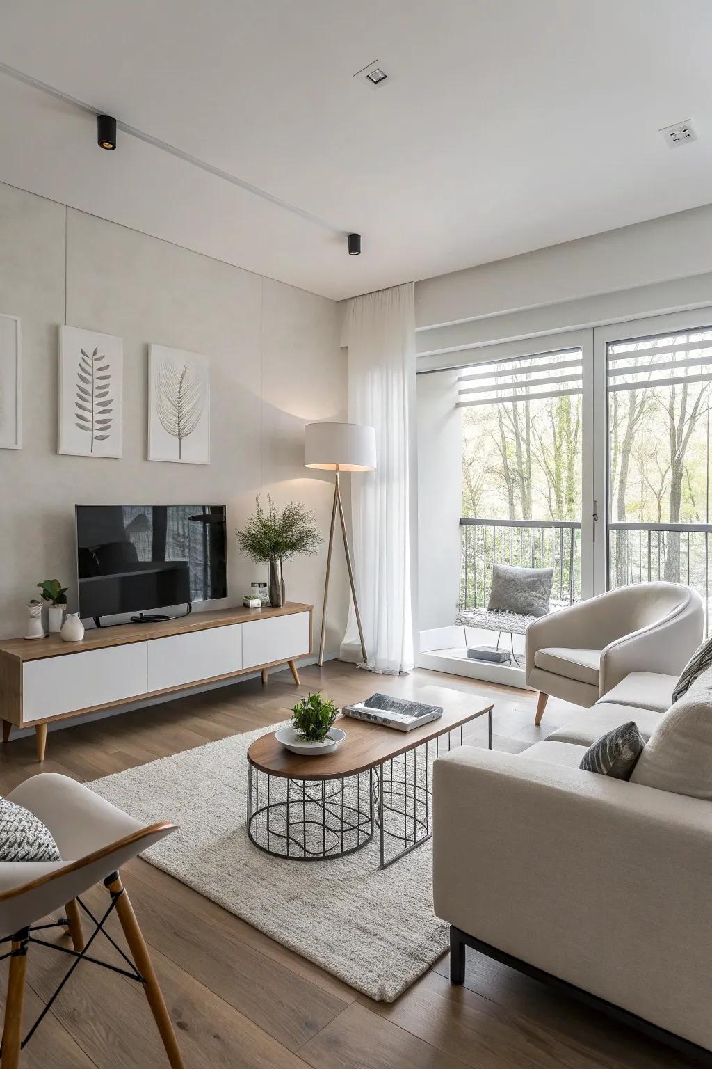 A minimalistic methodology fashions a serene and spacious sensation.