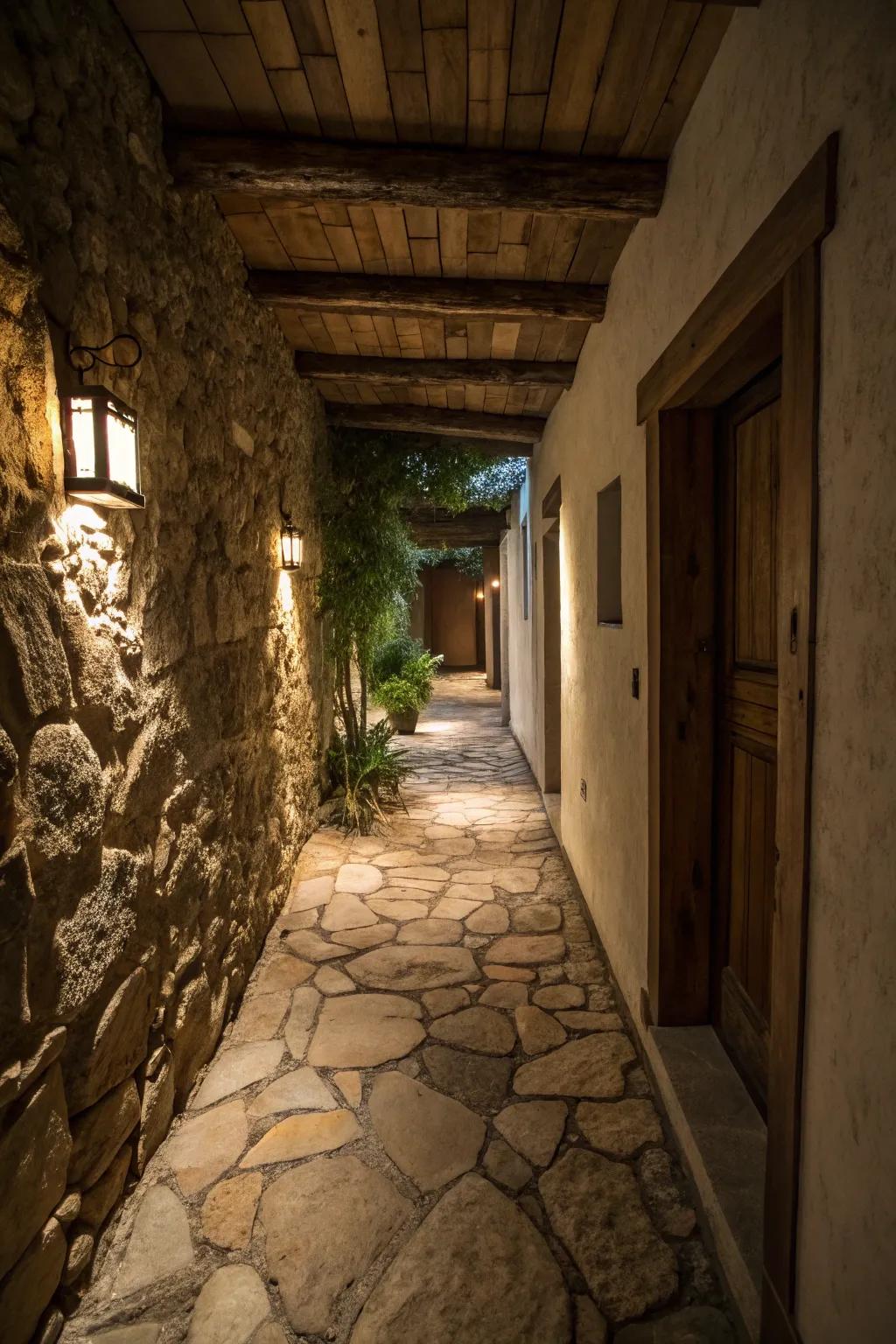 Stone ground cover can enrich your hallway with a natural, organic touch.