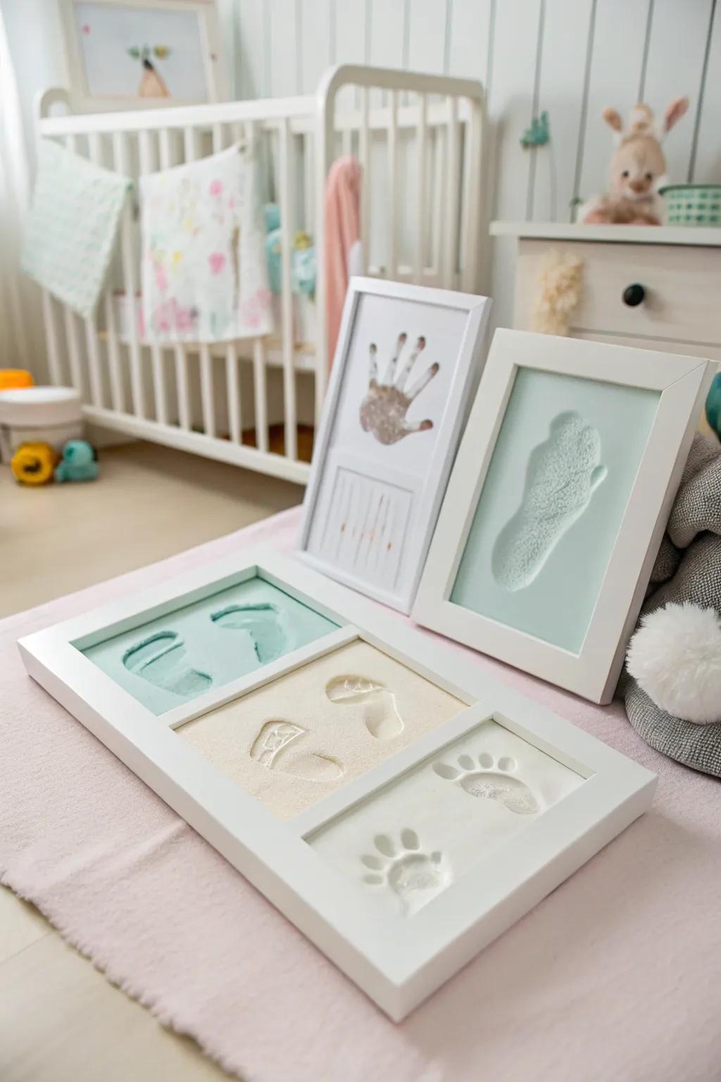 Toe impression collections immortalize the delicate essence of newborn days, creating lasting mementos.