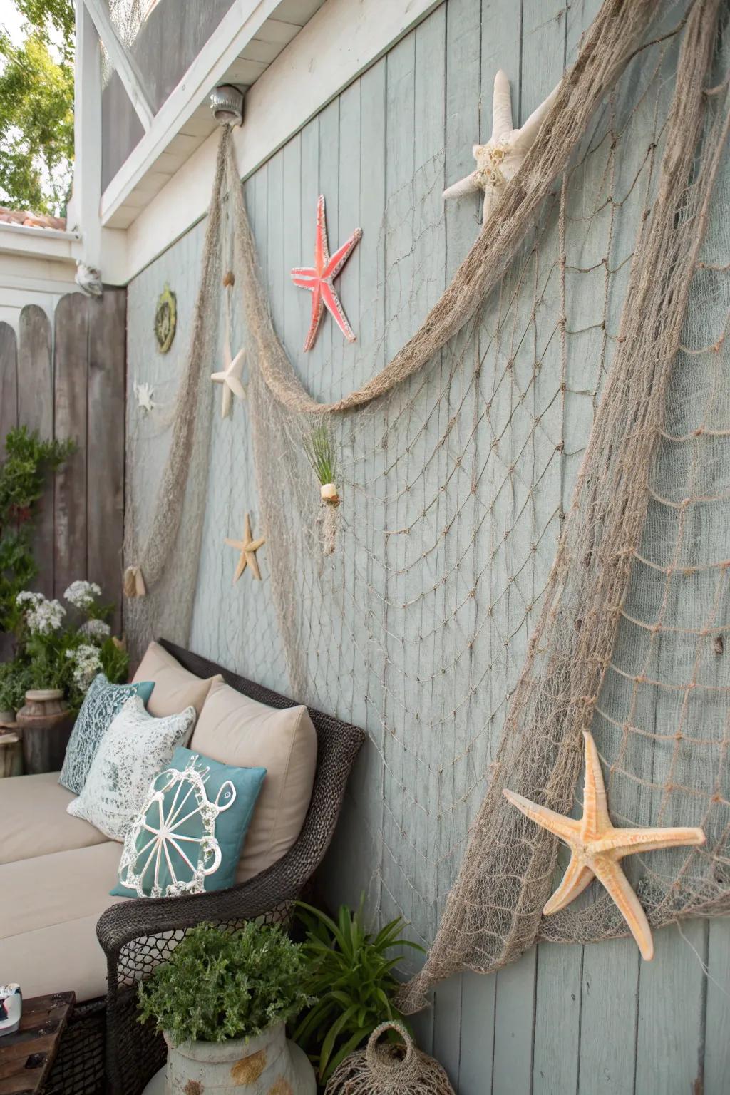 A sea stars-adorned background ideal for memorable photos.