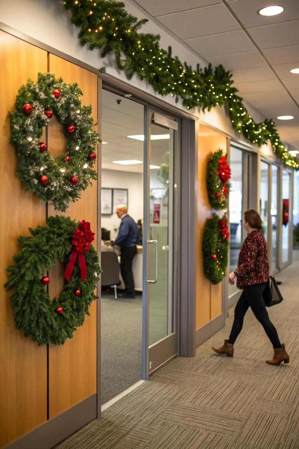 Holiday rings offer a warm welcome to all.