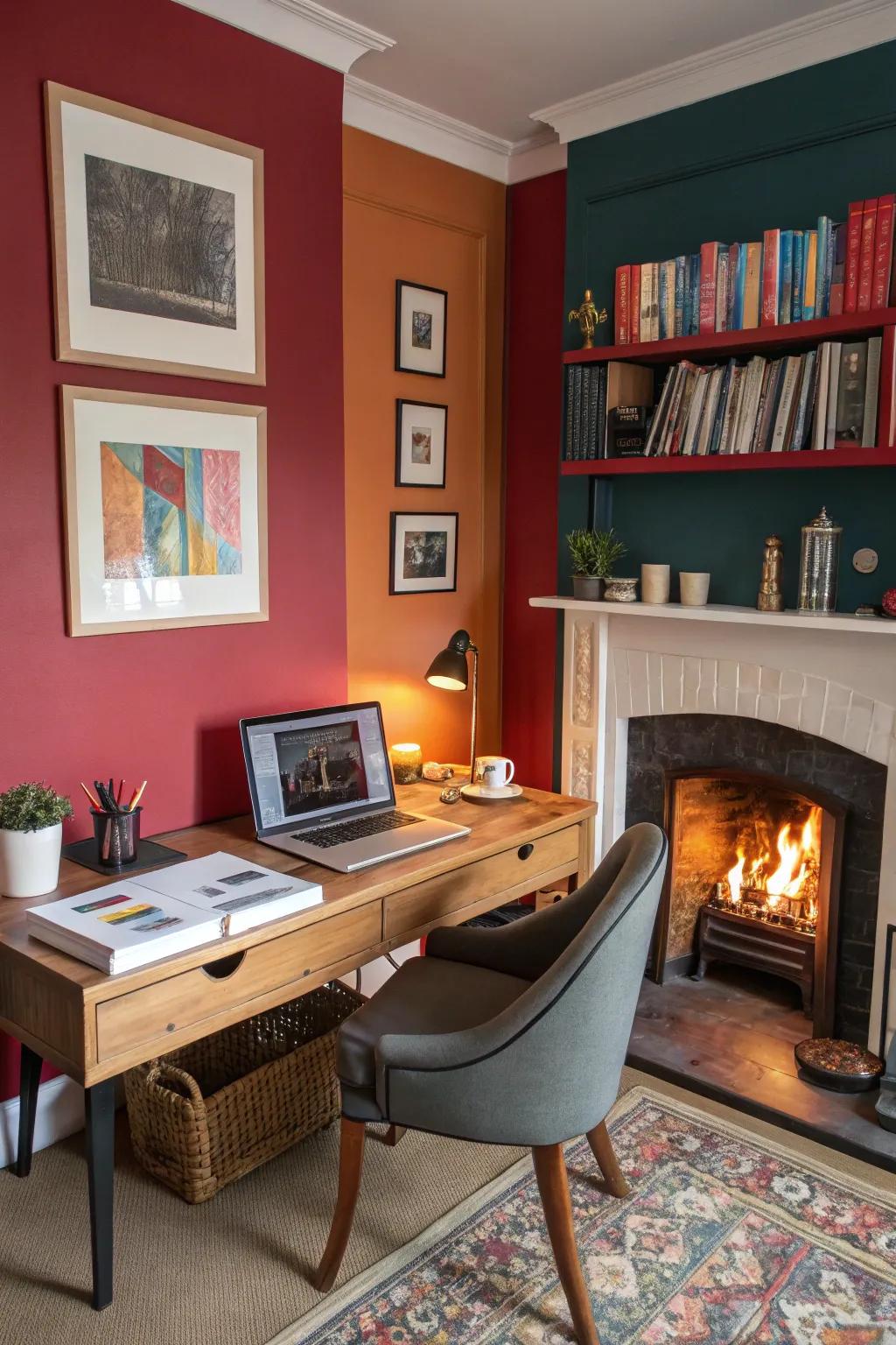 Bold colors establish a lively main point.