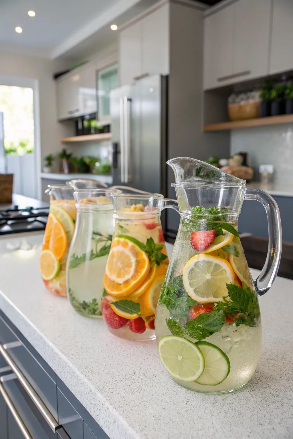 Flavored water adds an invigorating and stylish hydration choice.