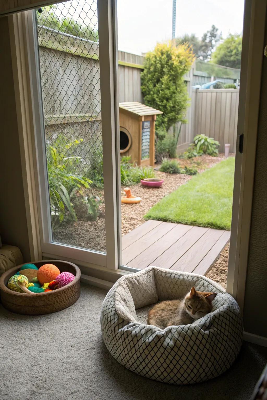 Seamless indoor-outdoor integration for effortless feline passage.