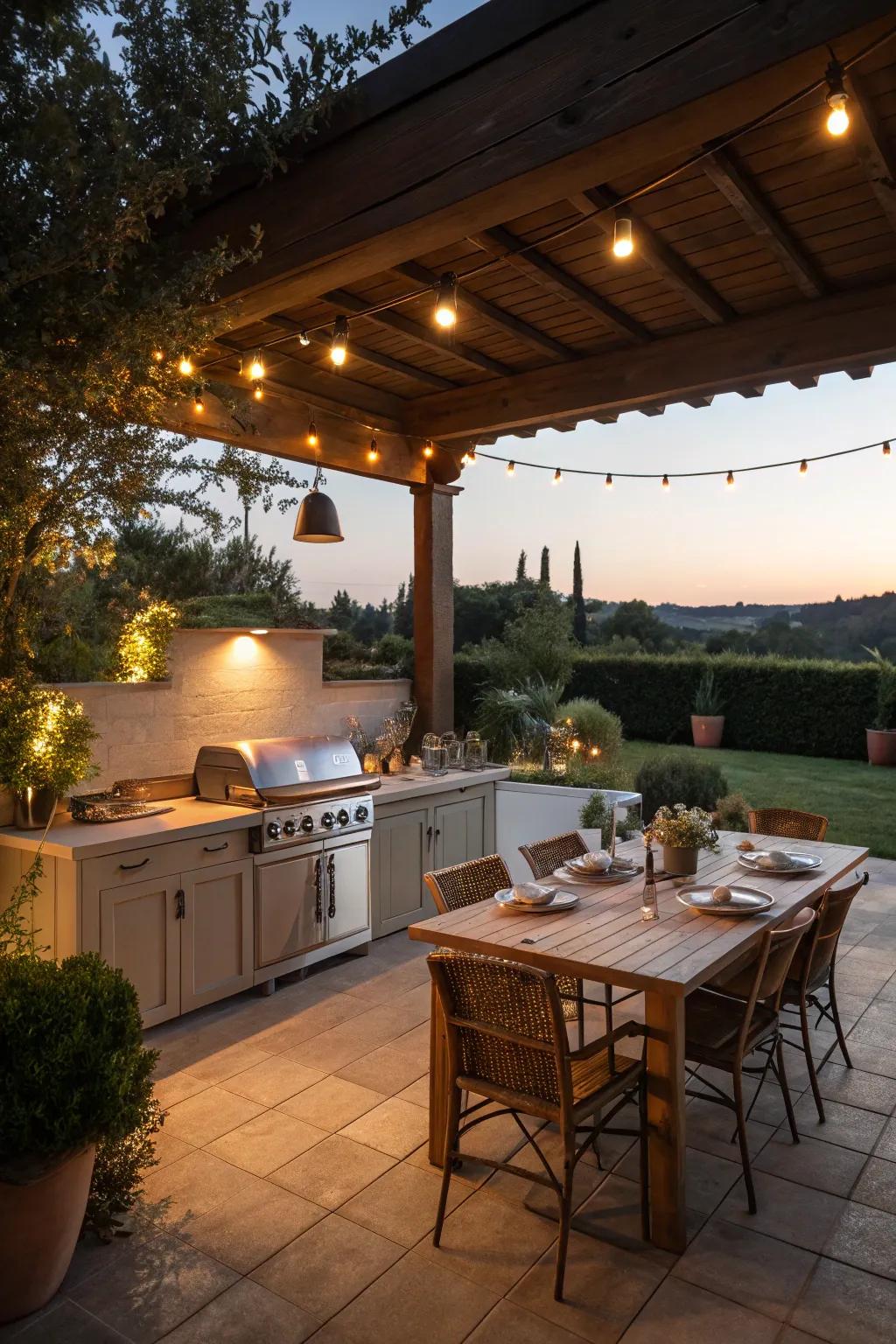 Cozy lighting transforms seating areas into inviting spaces.