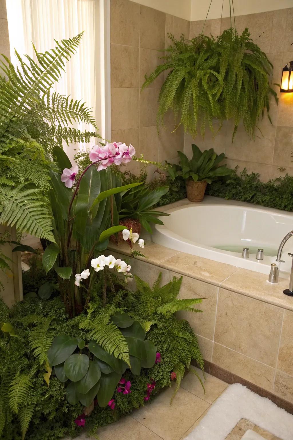 Turn your bathroom into a lush, spa-like retreat with plants.
