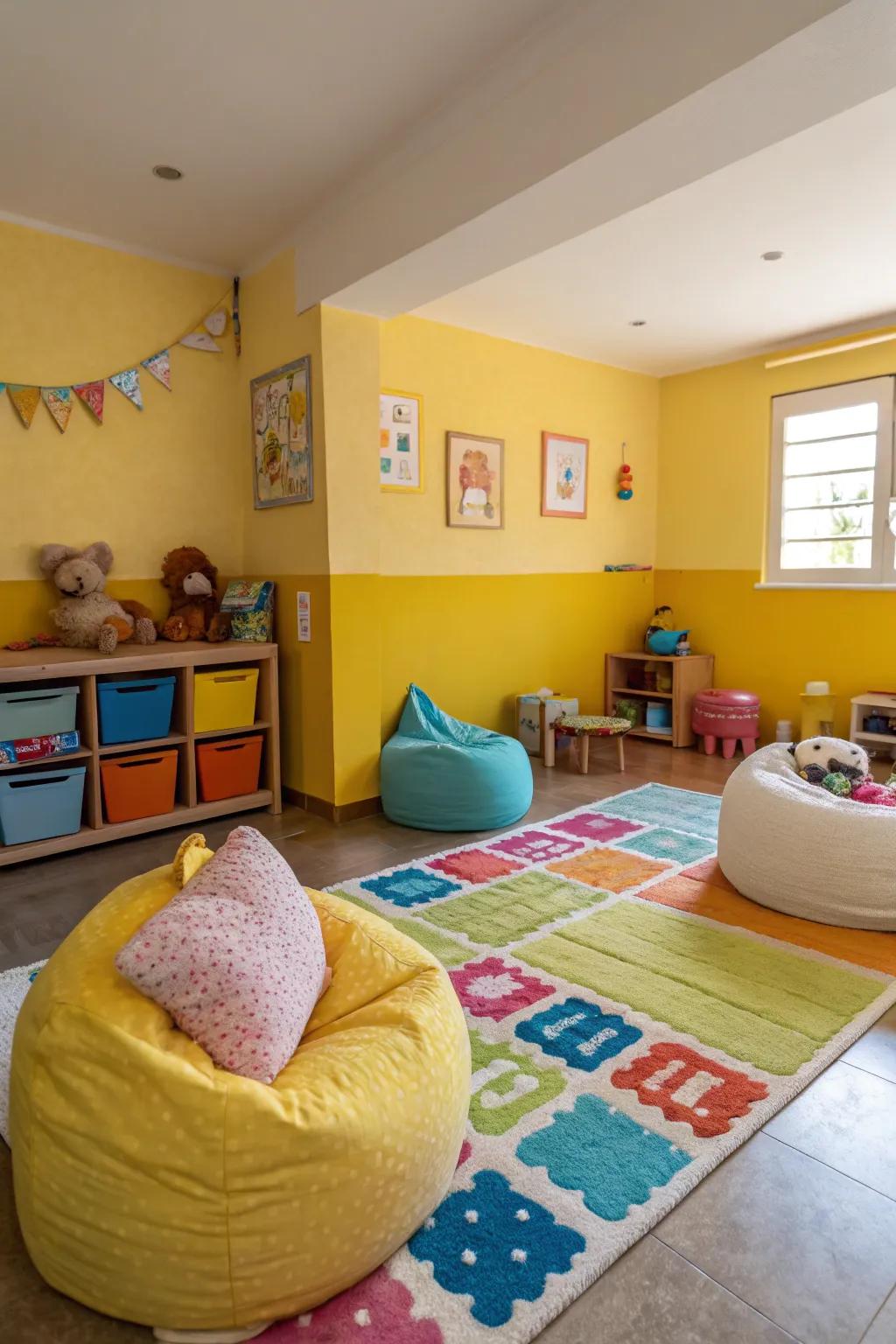 Solar inspired aureolin brings warmth and joy to any playroom.